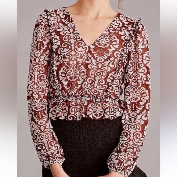 Long sleeve anthropology blouse - Picture 1 of 7